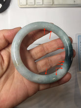 Load image into Gallery viewer, 57.8mm Certified Type A 100% Natural Dark Green Blue Gray Black Round Cut Jadeite Jade Bangle BS147-0754
