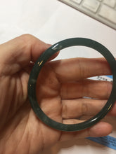 Load image into Gallery viewer, 61mm Certified Type A 100% Natural dark green/blue/gray with Guatemala slim round cut Jadeite bangle PE53-7041
