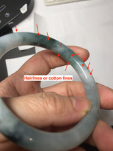 Load image into Gallery viewer, 55.6mm Certified Type A 100% Natural Dark Green Blue Gray Black Moonlit Ink (水墨月色) Round Cut Jadeite Jade Bangle AZ142-0750
