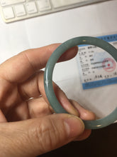Load image into Gallery viewer, 54.2mm Certified Type A 100% Natural dark green/blue/gray with Guatemala slim round cut Jadeite bangle PE48-7033
