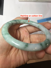 Load image into Gallery viewer, 56.9mm certified Type A 100% Natural green with green floating flowers Green Vines and Spring Blossoms(青藤与飞花)  round cut Jadeite Jade bangle PH216-3253

