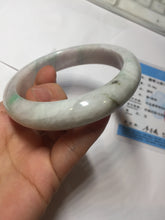 Load image into Gallery viewer, 61.5mm Type A 100% Natural sunny green/light white/purple chubby Jadeite Jade bangle with defects PJ59-1253
