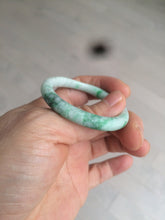 Load image into Gallery viewer, 35-38mm Type A 100% Natural sunny green/white Jadeite Jade kids bangle /scarf button group BF100
