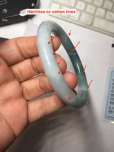 Load image into Gallery viewer, 57.5mm Certified Type A 100% Natural Dark Green Blue Gray Black Moonlit Ink (水墨月色) Round Cut Jadeite Jade Bangle BS150-0741
