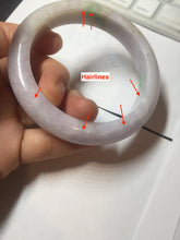 Load image into Gallery viewer, 59.5mm certified 100% natural Type A sunny green/purple white jadeite jade bangle PC198-1215
