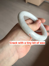 Load image into Gallery viewer, 58mm Certified Type A 100% Natural white chubby round cut Jadeite Jade bangle AX124-4586
