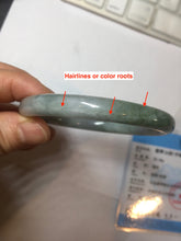 Load image into Gallery viewer, 57mm certified Type A 100% Natural dark green gray light purple round cut Jadeite Jade bangle PH214-3251
