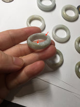 Load image into Gallery viewer, Size 7 3/4-13 100% natural type A light green/purple/white/brown jadeite band ring group PD196
