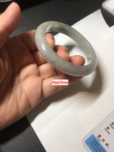 Load image into Gallery viewer, 53mm 100% natural certified dark green/gray jadeite jade bangle BM53-8655
