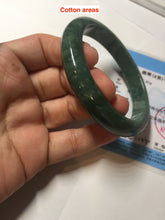 Load image into Gallery viewer, 58mm certified type A 100% Natural oily spinach green jadeite jade bangle PC12-9257
