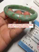 Load image into Gallery viewer, 58.4mm Certified Type A 100% Natural sunny green gray Jadeite Jade bangle PA117-9894
