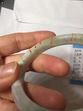 Load image into Gallery viewer, 57.5mm certified type A 100% Natural green/yellow/purple (FU LOU SHOU)Jadeite jade bangle PH36-0433
