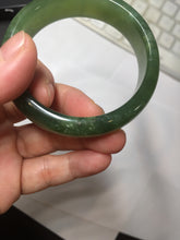 Load image into Gallery viewer, 54mm 100% Natural icy watery blue/black/gray Xiu Jade Serpentine bangle XY126
