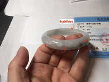 Load image into Gallery viewer, 46mm Certified Type A 100% Natural icy watery light green white clear Jadeite Jade bangle BS88-6685

