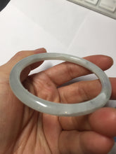 Load image into Gallery viewer, 55mm Certified Type A 100% Natural icy watery green white slim round cut Jadeite bangle PF66-04445
