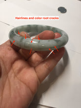 Load image into Gallery viewer, 58mm certified 100% natural Type A watermelon-rind green white Cool White Base with Misty Green Patches jadeite bangle PE33-2126
