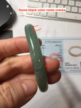 Load image into Gallery viewer, 53.6mm Certified 100% natural Type A dark green gray black(冰油青) round cut jadeite jade bangle AZ176-0514
