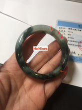 Load image into Gallery viewer, 54mm certified 100% natural Type A dark green white jadeite jade bangle AA43-5316
