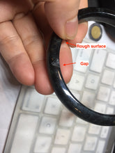 Load image into Gallery viewer, AllaboutjadeCanada.com only 61.8mm type A 100% Natural dark green black MoCui(墨翠) Jadeite bangle PC195
