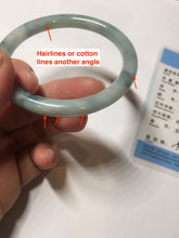 Load image into Gallery viewer, 55.8mm Certified Type A 100% Natural green/blue with green floating flowers slim round cut Jadeite bangle PB237-9550
