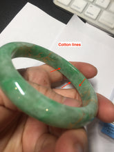 Load image into Gallery viewer, 58mm certified 100% natural Type A sunny green carved and golden-painted jadeite jade bangle BH135-(9896)
