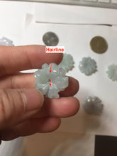 Load image into Gallery viewer, Type A 100% Natural light green/white/purple jadeite Jade flower Pendant PB47
