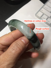 Load image into Gallery viewer, 60.3mm certified type A 100% Natural green/black Jadeite Jade bangle BM42-8565
