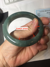 Load image into Gallery viewer, 57.5mm Certified type A 100% Natural oily dark green (老油青) blue gray black Mountains Afar (远山)Jadeite bangle PC259-0552
