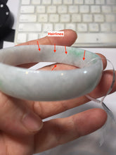 Load image into Gallery viewer, 53.4mm Certified Type A 100% Natural sunny green white thin jadeite Jade bangle AT36-0759
