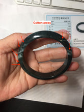 Load image into Gallery viewer, 57.5mm Certified Type A 100% Natural dark green/blue/gray/black Guatemala Jadeite bangle PJ145-1476
