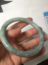 Load image into Gallery viewer, 60mm Certified Type A 100% Natural green round cut jadeite Jade bangle PJ40-0277
