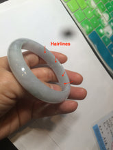 Load image into Gallery viewer, 56.4mm 100% natural Type A icy light green/purple jadeite jade bangle AX52-0307
