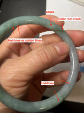 Load image into Gallery viewer, 61.5mm Certified Type A 100% Natural oily dark green(老油青) purple gray black round cut Jadeite Jade bangle Bh103-0715

