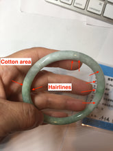 Load image into Gallery viewer, 62.5mm Certified Type A 100% Natural sunny green white round cut jadeite Jade bangle PB262-3258
