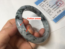 Load image into Gallery viewer, 60mm Certified Type A 100% Natural dark green/purple/gray Snowy Pine Mountain Jadeite Jade bangle PE113-1218
