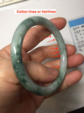 Load image into Gallery viewer, 54.5mm Certified Type A 100% Natural green round cut jadeite Jade bangle PJ36-0285
