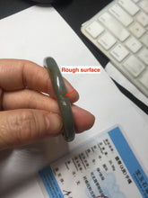 Load image into Gallery viewer, 52mm Certified type A 100% Natural oily dark green gray black slim Jadeite bangle PC214-6220
