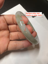 Load image into Gallery viewer, 56mm certified 100% natural type A light green/white chubby round cut jadeite jade bangle AK66-3498
