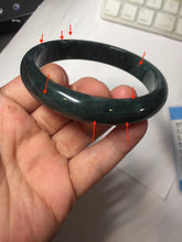 Load image into Gallery viewer, 61mm Certified Type A 100% Natural dark green/blue/gray/black Guatemala Jadeite bangle AZ145-6411
