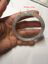 Load image into Gallery viewer, 58.5mm certified 100% natural Type A white dark green ink painting (水墨) round cut jadeite jade bangle PC160-3157
