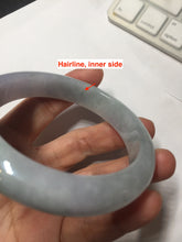 Load image into Gallery viewer, 57mm certified 100% natural Type A icy light green/purple jadeite jade bangle PE5-0306

