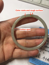 Load image into Gallery viewer, 54.8mm Certified type A 100% Natural light green gray black slim round cut Jadeite bangle PA188-2474
