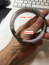 Load image into Gallery viewer, 58.5mm certified 100% natural Type A dark green purple red black Mountain Blossoms (山花烂漫)jadeite jade bangle PC256-0467
