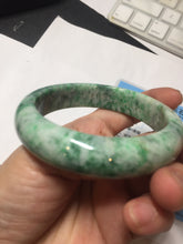 Load image into Gallery viewer, 56.7mm certified 100% natural Type A sunny green white jadeite bangle PD151-6268
