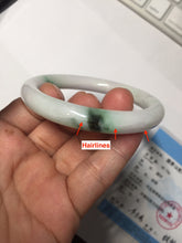 Load image into Gallery viewer, 54mm Certified Type A 100% Natural light green purple(春带彩) round cut jadeite Jade bangle AA84-4939
