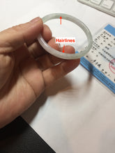 Load image into Gallery viewer, 50.5mm certified 100% natural icy watery Type A green/purple/white slim jadeite jade bangle PB138-5468
