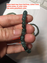 Load image into Gallery viewer, 5.5-7mm size 50-58mm 100% natural type A dark green/blue/gray/black Guatemala jadeite jade beads bracelet PA164

