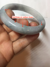 Load image into Gallery viewer, 53.5mm certified 100% natural Type A light green/purple white Snowy Pine Forest jadeite jade bangle J127-3084

