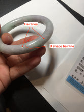 Load image into Gallery viewer, 58.5mm certified type A 100% Natural sunny green/purple round cut Jadeite Jade bangle BM84-0022
