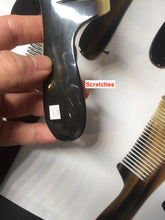 Load image into Gallery viewer, 15.5cm 100% Natural black yellow Buffalo Horn Comb with flaws group AW9

